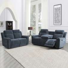 Sheridan Fabric Recliner 3+2 Seater Sofa Set In Dark Grey - UK