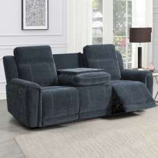Sheridan Fabric Recliner 3 Seater Sofa In Dark Grey - UK