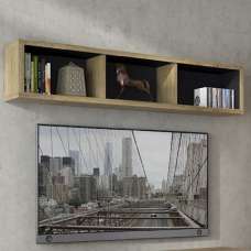 Sholka Wooden Wide Wall Shelf In Oak - UK
