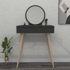 Siena Wooden Dressing Table with Mirror in Anthracite - UK