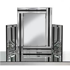 Elena Dressing Table Mirror In Silver With Black Inserts - UK