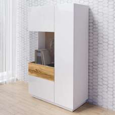 Silvis Gloss Display Cabinet Left Hand In White Oak And LED - UK