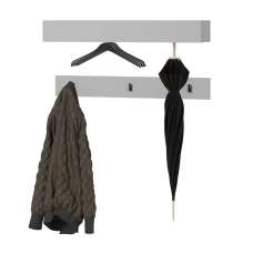 Silvis Horizontal Wooden Hallway Coat Hanger In Grey - UK