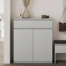 Silvis Wide Wooden Hallway Storage Cabinet With 2 Doors In Grey - UK