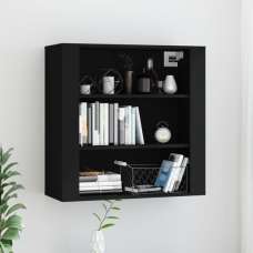 Silvis Wooden Wall Shelving Unit In Black - UK