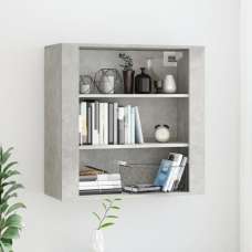 Silvis Wooden Wall Shelving Unit In Concrete Effect - UK
