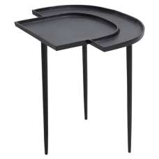 Simbala Metal Side Table In Nickel And Black - UK
