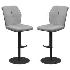 Simsbury Grey Fabric Bar Chairs In Pair - UK