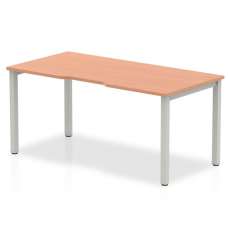 Single Medium Laptop Desk In Beech With Silver Frame - UK