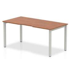 Single Medium Laptop Desk In Walnut With Silver Frame - UK