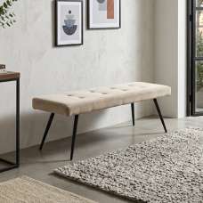 Sirel Faux Leather Dining Bench in Stone - UK