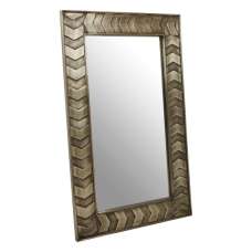 Siros Wall Bedroom Mirror In Metallic Silver Wooden Frame - UK