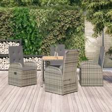 Sitka Poly Rattan 5 Piece Garden Dining Set In Grey - UK