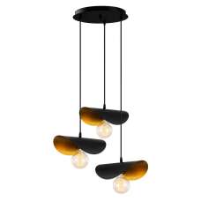 Sivani 3 Light Metal Cluster Ceiling Pendant Light in Black and Gold - UK