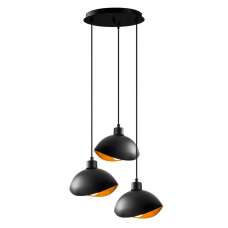 Sivani 3 Light Metal Cluster Ceiling Pendant Light in Black - UK