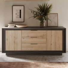 Skokie Wooden Sideboard 2 Doors 3 Drawers In Lava And Cadiz - UK