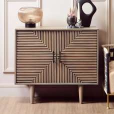 Slinger Wooden Storage Cabinet With 2 Doors In Greywash - UK