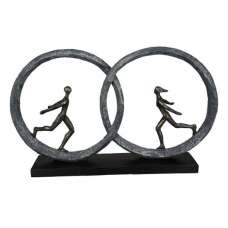 So In Love Poly Design Sculpture In Antique Bronze And Grey - UK