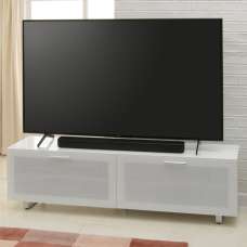 Sofia 1600mm Glass Top TV Stand With 2 Door - White High Gloss - UK