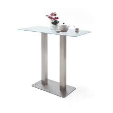 bar table rectangular steel soho glass caprice oak stainless brushed matt support