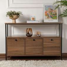 Solero Wooden Console Table with Metal Frame in Walnut and Black - UK