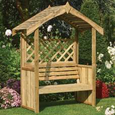 Solesta Wooden Garden Arbour In Natural - UK