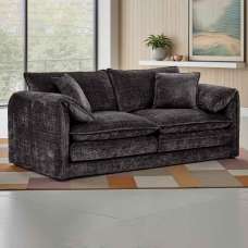 Somera Fabric 3 Seater Sofa in Black - UK