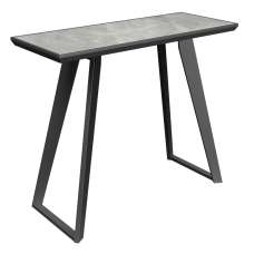 Sonora Sintered Stone Ceramic Console Table In Gloss Grey - UK