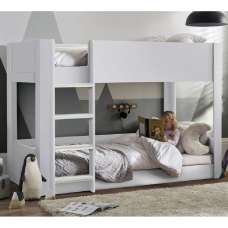 Sonora Wooden Children Bunk Bed With Ladder In White - UK