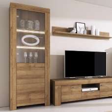 Sonora Wooden Display Cabinet With 2 Doors In Riviera Oak - UK