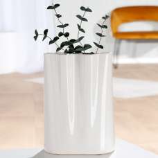 Sorelli Medium Ceramics Flower Vase In White - UK
