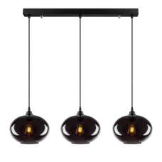 Sormel 3 Light Glass Ceiling Pendant Light in Black - UK