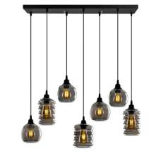 Sormel 7 Light Glass Cluster Light in Black - UK