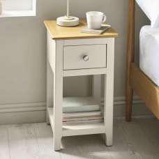 Sorrento Wooden Bedside Cabinet with 1 Drawer in Taupe - UK