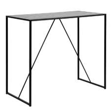 Sparks Wooden Bar Table With Metal Frame In Ash Black - UK