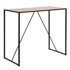 Sparks Wooden Bar Table With Metal Frame In Oak And Black - UK