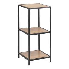 Sparks Wooden Bookcase With 2 Shelves And Metal Frame In Oak - UK