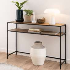 Sparks Wooden Console Table With 1 Shelf In Oak And Black - UK