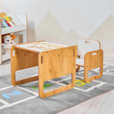 Sparrow Wooden Table and Chair in White and Natural - UK