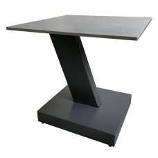 Spartanburg Sintered Stone Ceramic Side Table In Matte Grey - UK