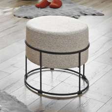 Spring Textile Fabric Stool In Cream - UK