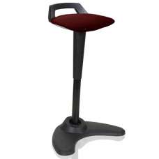 Spry Fabric Office Stool In Black Frame And Ginseng Chilli Seat - UK