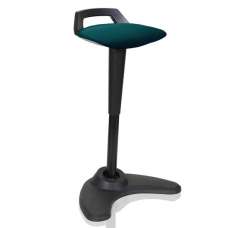 Spry Fabric Office Stool In Black Frame And Maringa Teal Seat - UK