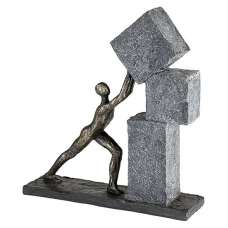 Stacking Poly Design Sculpture In Antique Bronze And Grey - UK