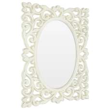 Stains Lace Design Wall Bedroom Mirror In Weathered White Frame - UK