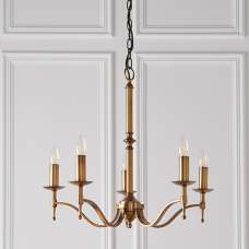 Stanford 5 Lights Pendant Light In Antique Brass - UK