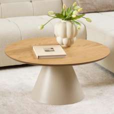 Stanford Large Wooden Coffee Table With Grey Base In Matt Oak - UK