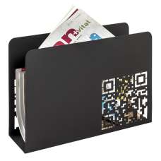 Starke Metal Abstract QR Code Punching Magazine Rack In Black - UK