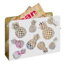 Starke Metal Magazine Rack In White And Gold - UK