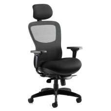 Stealth Shadow Ergo Headrest Office Chair In Black Airmesh Seat - UK